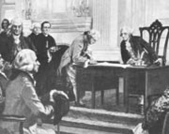 Washington Signs Constitution